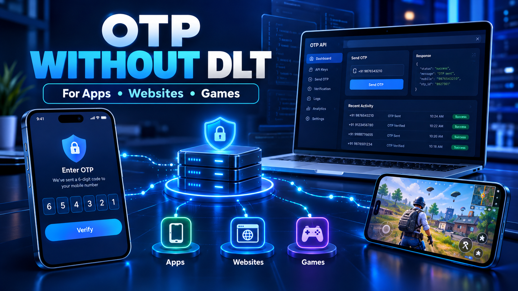 How to Send OTP Without DLT for Apps, Websites and Games